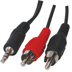 7dayshop.com Cables - 3.5mm Stereo plug to 2x Phono (RCA) - 5 Meter - Ref. CABLE-458/5