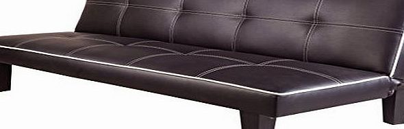 7Star Click Clack faux leather Sofa Bed Brown spare room or guest room bed Settee Sale
