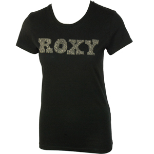 8726 Ladies Roxy Just For Today T-Shirt. True Black