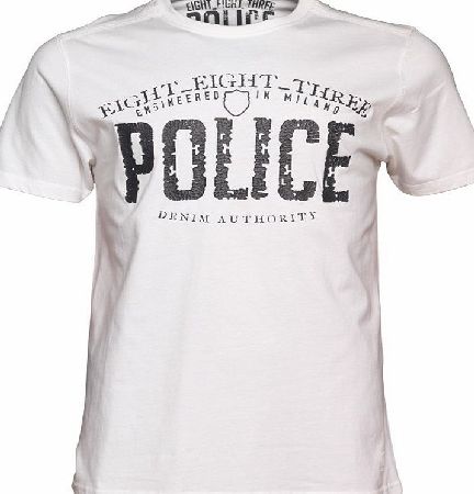 883 Police Mens Ginsberg T-Shirt Off White