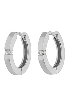 9ct gold 0.15ct Diamond set Hoop Earrings