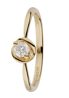 9ct Gold 0.15ct Diamond Solitaire Ring