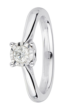 9ct Gold 0.17ct Brilliant Cut Diamond Ring