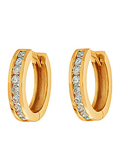 9ct Gold 0.25ct Diamond Hoop Earrings 12156070