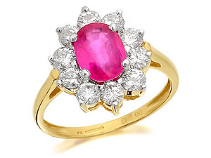 9ct Gold 1.2 Carat Ruby And 1 Carat Diamond