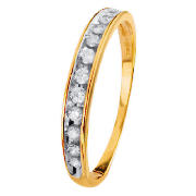 9ct Gold 1/4 Carat Diamond Half Eternity Ring J