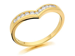 9ct gold 1/4 Carat Diamond Wishbone Ring 048074-J