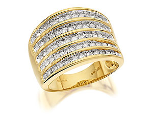 9ct Gold 1 Carat Diamond Band Ring - 046108