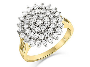 9ct Gold 1 Carat Diamond Cluster Ring - 049203