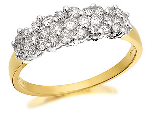 9ct Gold 1 Carat Diamond Floret Cluster Ring -