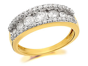 9ct Gold 1 Carat Triple Band Diamond Ring - 049245