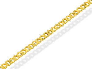 9ct Gold 1mm Wide Curb Chain 18` - 189098