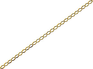 9ct Gold 1mm Wide Open Link Fine Curb Chain