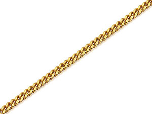 9ct Gold 1mm Wide Solid Link Diamond Cut Curb