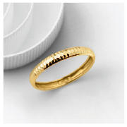 9ct Gold 2.5mm Diamond Cut Wedding Band, M