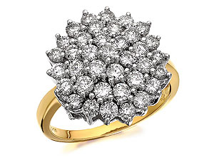 9ct Gold 2 Carat Four Tier Diamond Cluster Ring