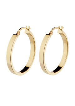 9ct Gold 22mm Hoop Earrings