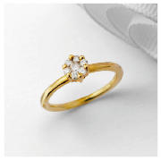 9ct Gold 25 point Diamond Invisible Set Ring, K