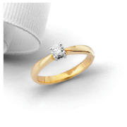 9ct Gold 25 point Diamond Solitaire Ring, N