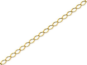 9ct Gold 2mm Wide Open Link Fine Curb Chain