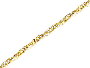 9ct Gold 2mm Wide Twisted Double Curb Chain