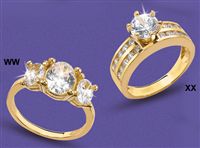 9ct gold 3 CZ Oval Ring