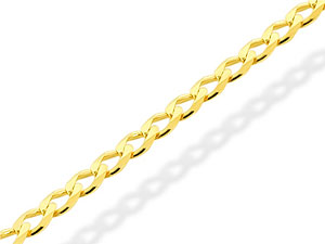 9ct gold 61cm Diamond-Cut Solid Link Curb Chain