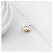 9CT GOLD 6MM SQUARE CZ SINGLE STUD