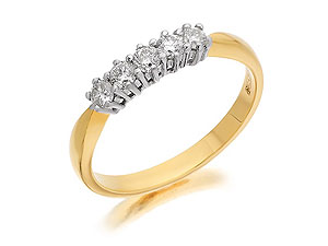 9ct Gold Abd Five Diamond Ring 0.33ct - 045811