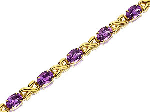 9ct gold Amethysts with Kisses Bracelet 078302