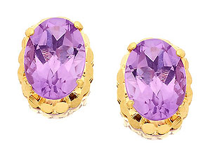 9ct gold and Amethyst Earrings 070464