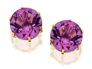9ct gold and Amethyst Solitaire Earrings 070927