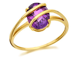 9ct Gold And Amethyst Twist Ring - 180399