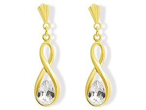 9ct Gold And Crystal Drop Andralok Earrings -