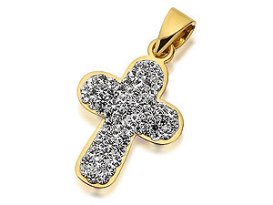 9ct Gold And Crystal Set Cross - 186342