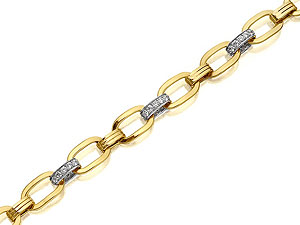 9ct gold and Cubic Zirconia Chunky Link Bracelet