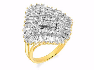 9ct gold and Cubic Zirconia Cluster Ring 186547-J