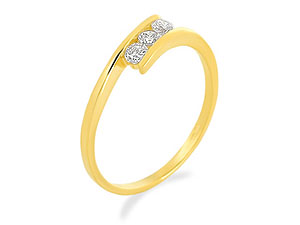 9ct gold and Cubic Zirconia Crossover Ring