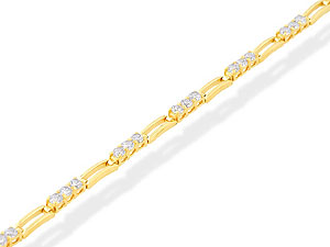 9ct gold and Cubic Zirconia Gate Bracelet 078339