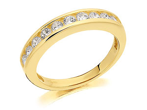 9ct Gold And Cubic Zirconia Half Eternity Ring -