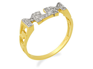 9ct gold and Cubic Zirconia MUM Ring 186539-R