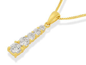 9ct Gold and Cubic Zirconia Pendant and Chain