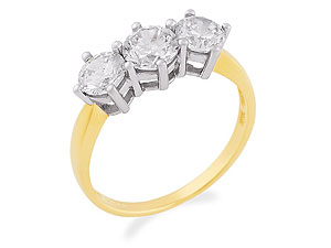 9ct gold and Cubic Zirconia Trilogy Ring 186544-M