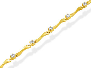 9ct gold and Cubic Zirconia Twist Link Bracelet