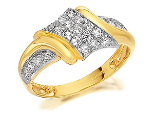 9ct Gold And Cubic Zirconia Wrap Over Ring -