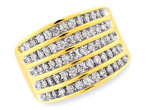 9ct gold and Diamond Band Ring 046108-P