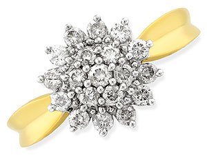 9ct gold and Diamond Cluster Ring 046062-K