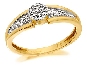 9ct Gold And Diamond Cluster Ring 10pts - 046079