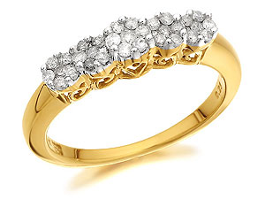 9ct Gold And Diamond Cluster Ring 25pts - 045818