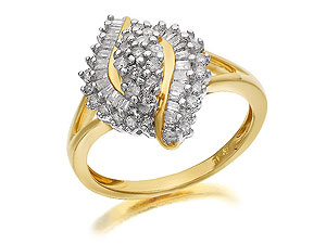 9ct Gold And Diamond Cluster Ring 60pts - 046071